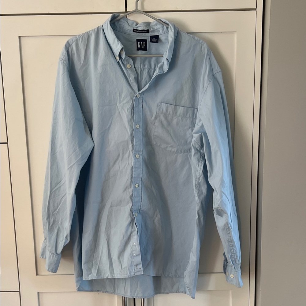 GAP Men's Sky Blue Casual Shirt